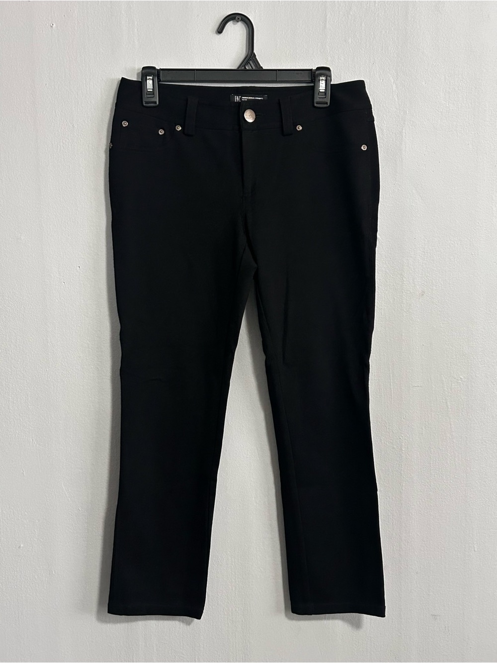 INC International Concepts Black Straight-Leg Ponte Pants